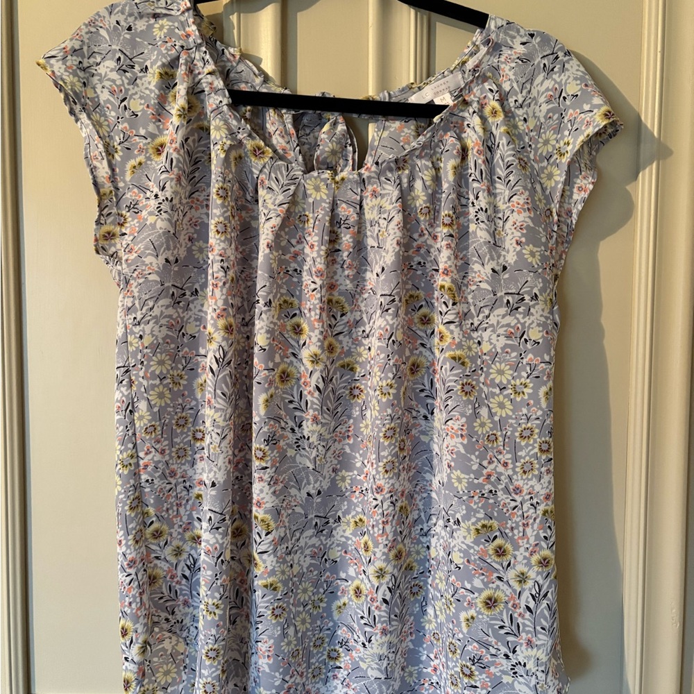 Floral Cap Sleeve Blouse